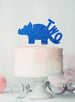 Dinosaur Two 2nd Birthday Cake Topper Glitter Card Dark Blue