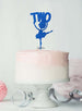 Ballerina Two 2nd Birthday Cake Topper Glitter Card Dark Blue