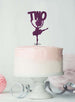 Ballerina Two 2nd Birthday Cake Topper Glitter Card Dark Purple