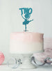 Ballerina Two 2nd Birthday Cake Topper Glitter Card Light Blue