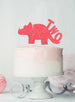 Dinosaur Two 2nd Birthday Cake Topper Glitter Card Light Pink