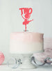 Ballerina Two 2nd Birthday Cake Topper Glitter Card Light Pink