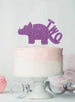 Dinosaur Two 2nd Birthday Cake Topper Glitter Card Light Purple