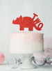 Dinosaur Two 2nd Birthday Cake Topper Glitter Card Red
