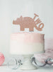 Dinosaur Two 2nd Birthday Cake Topper Glitter Card Rose Gold