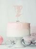 Ballerina Two 2nd Birthday Cake Topper Glitter Card White