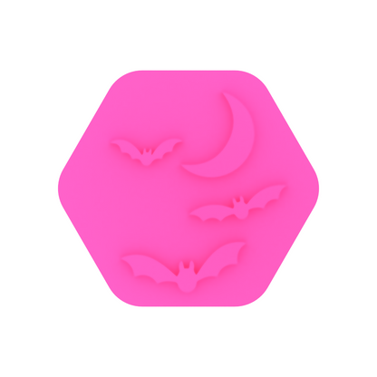 Flying Bats and Moon Cookie Stamp