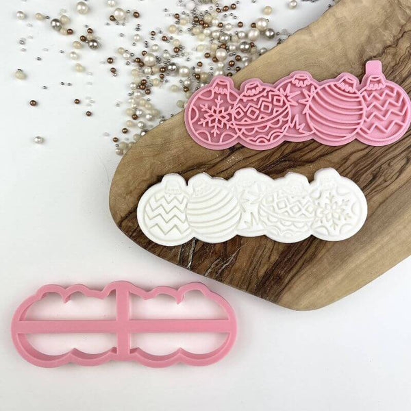 Baubles Christmas Cookie Cutter and Stamp by Frosted Cakes by Em