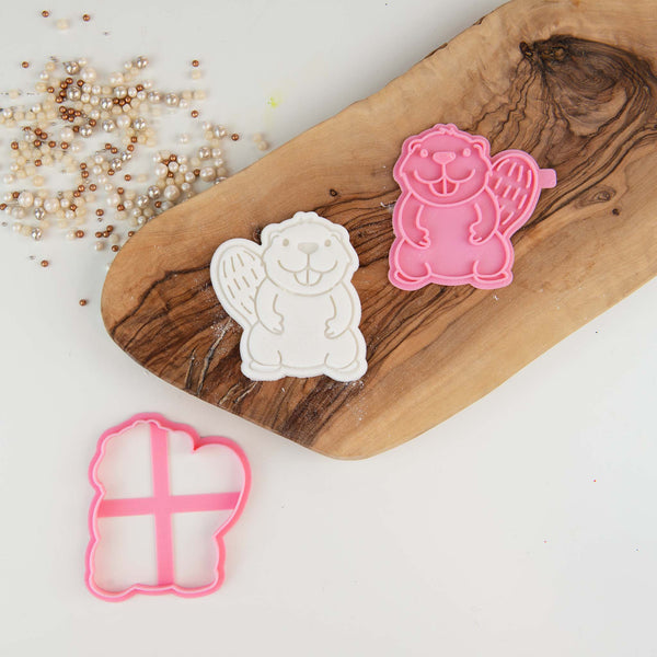 Beaver Woodland Cookie Cutter and Stamp