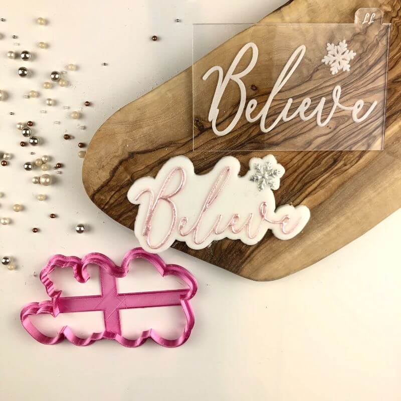 Believe Christmas Cookie Cutter and Embosser