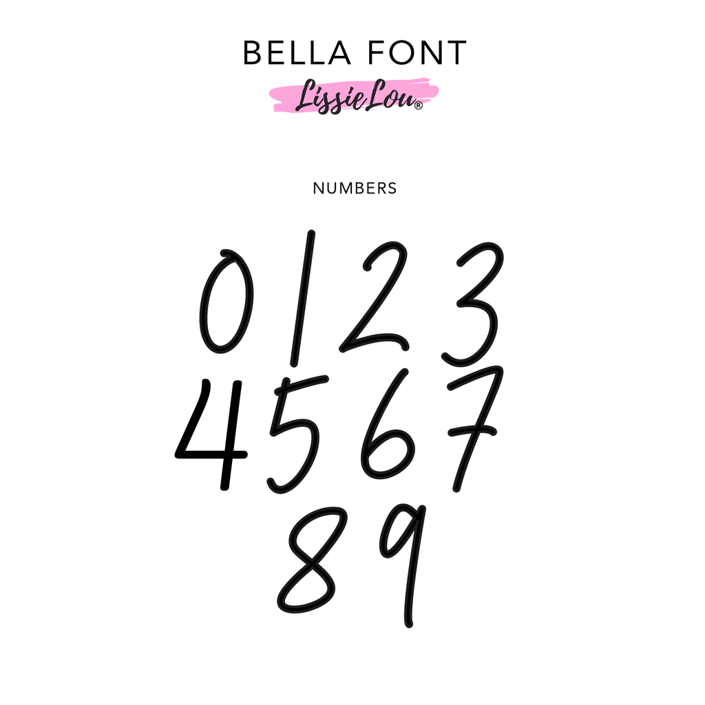 Bella Font Numbers Cake Topper or Cake Motif Premium 3mm Acrylic or Birch Wood