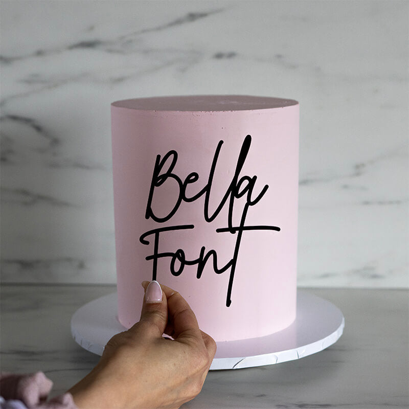 Bella Font Custom Cake Topper or Cake Motif Premium 3mm Acrylic or Birch Wood