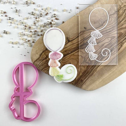 Birthday Balloon with Tassels Cookie Cutter and Embosser