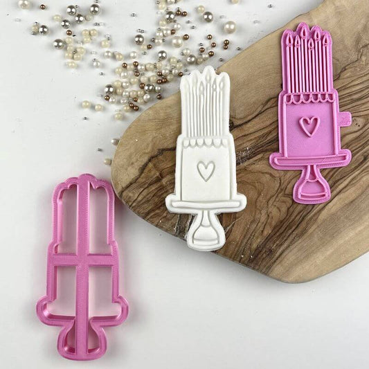 Birthday Cake Cookie Cutter and Stamp