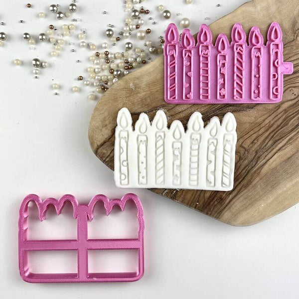 Swirls and Curls Birthday Candles Cookie Cutter and Stamp