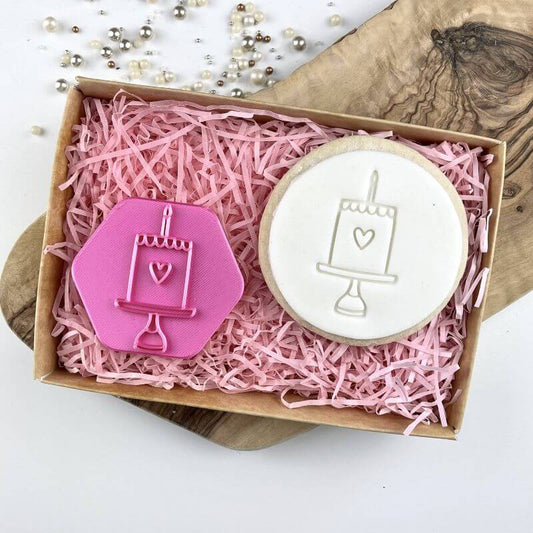 Birthday Cake with Candle Cookie Stamp