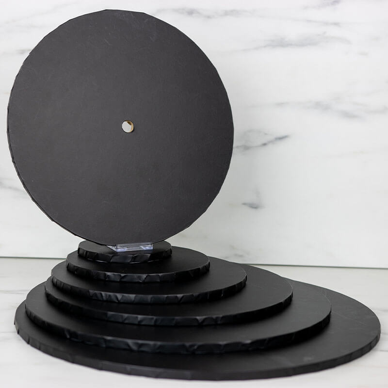 Black Matt MDF Cake Board Drum with Hole 9mm Thick