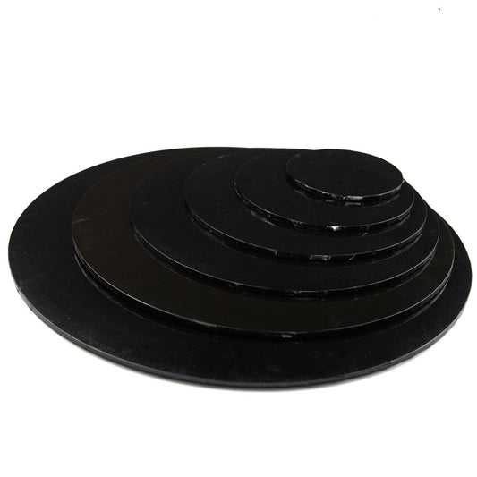 Black Shiny MDF Cake Board Drum 9mm Thick