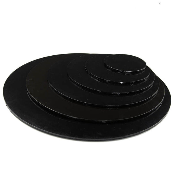 Black Shiny MDF Cake Board Drum 4mm Thick