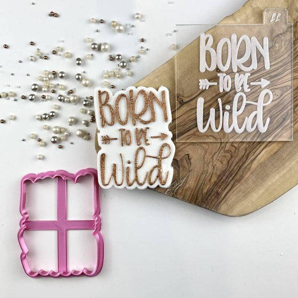 Born to be Wild Baby Shower Cookie Cutter and Embosser