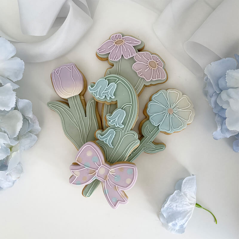 Bouquet Flower Set Cookie Cutters and Embossers