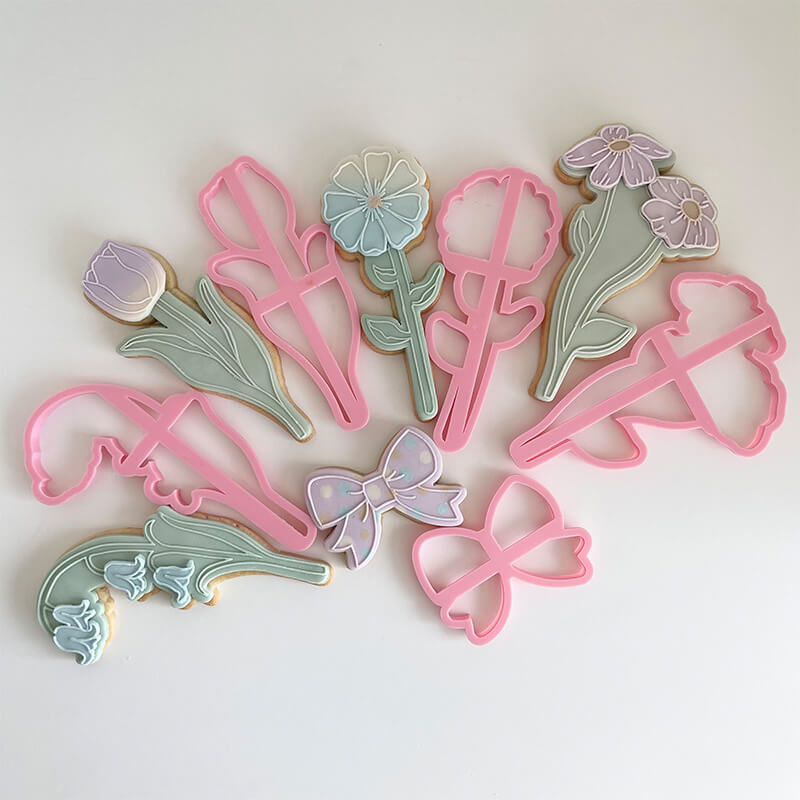 Bouquet Flower Set Cookie Cutters and Embossers