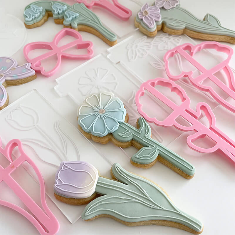 Bouquet Flower Set Cookie Cutters and Embossers