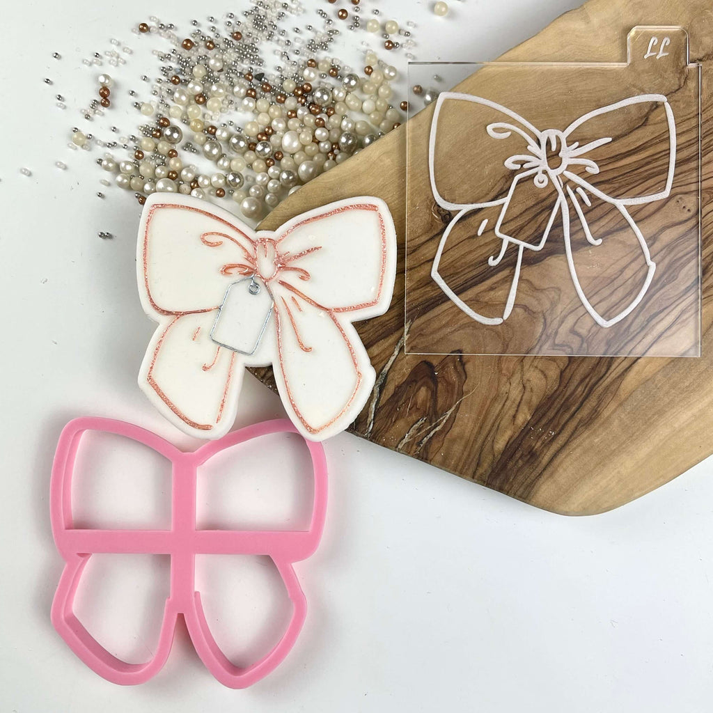 Bow with Tag Valentine's Cookie Cutter and Embosser