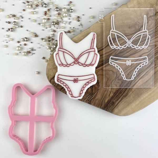 Bra and Knickers Hen Party Cookie Cutter and Embosser