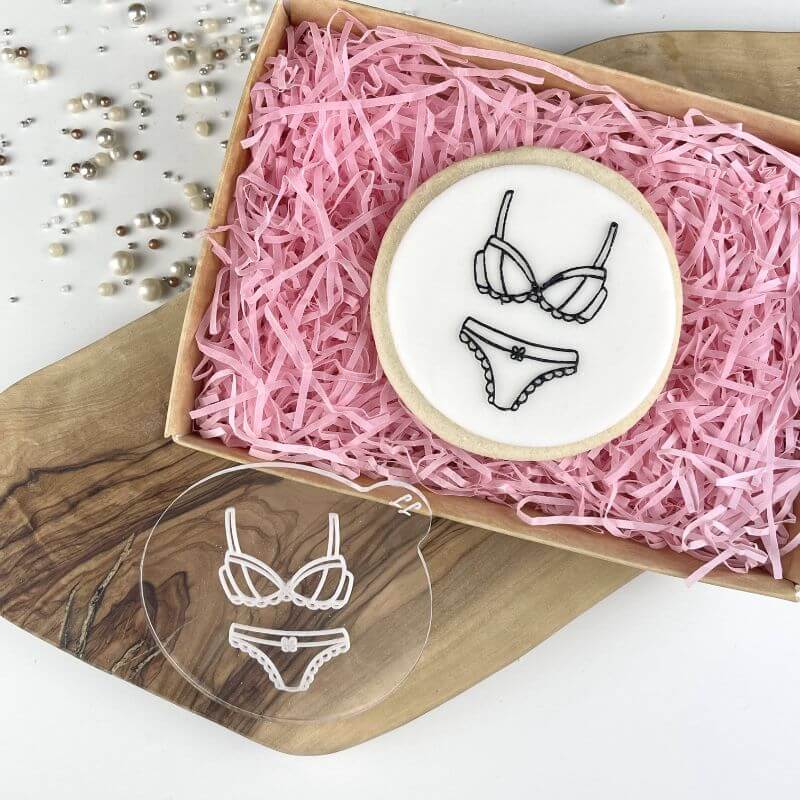 Bra and Knickers Style 2 Hen Party Cookie Embosser