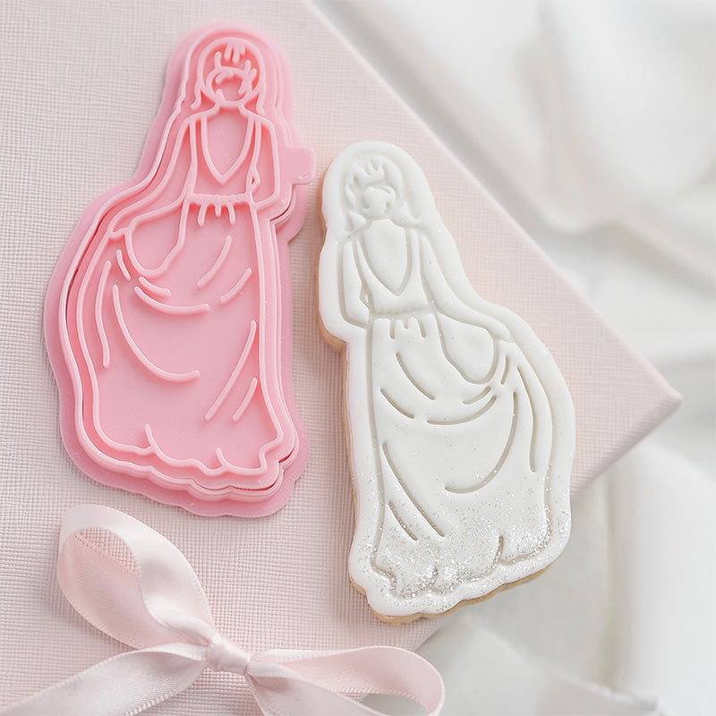 Bride Walking Wedding Cookie Cutter and Stamp by Catherine Marie Cake