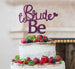 Bride to Be with Heart Hen Party Cake Topper Glitter Card Dark Purple
