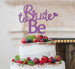 Bride to Be with Heart Hen Party Cake Topper Glitter Card Light Purple