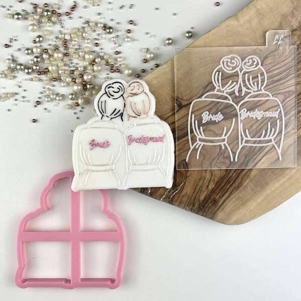 Soho Cookies Bride and Bridesmaid Style 1 Bridal Party Cookie Cutter and Embosser