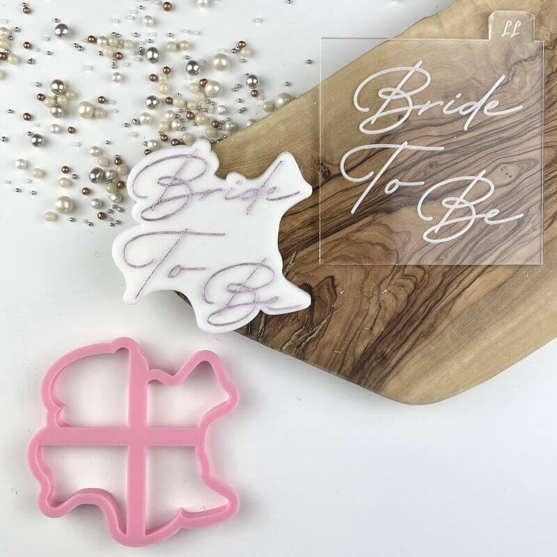 Bride to Be in Delicate Font Hen Party Cookie Cutter and Embosser