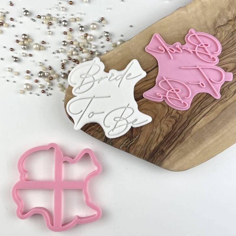 Bride to Be in Delicate Font Hen Party Cookie Cutter and Stamp