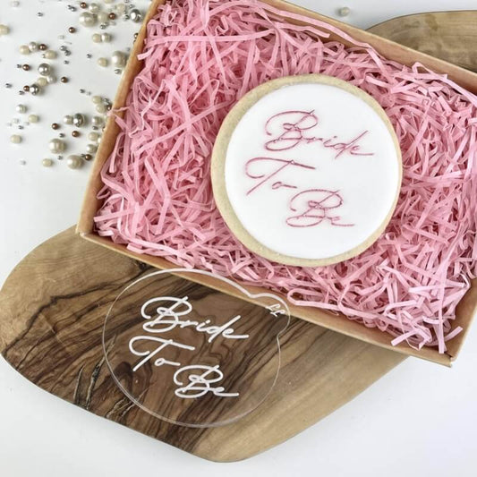 Bride to Be in Delicate Font Hen Party Cookie Embosser