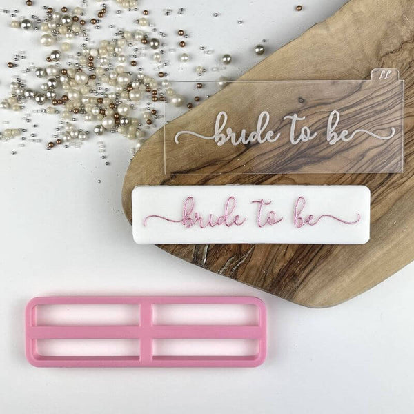 Bride to Be in Verity Font Bridal Party Cookie Cutter and Embosser