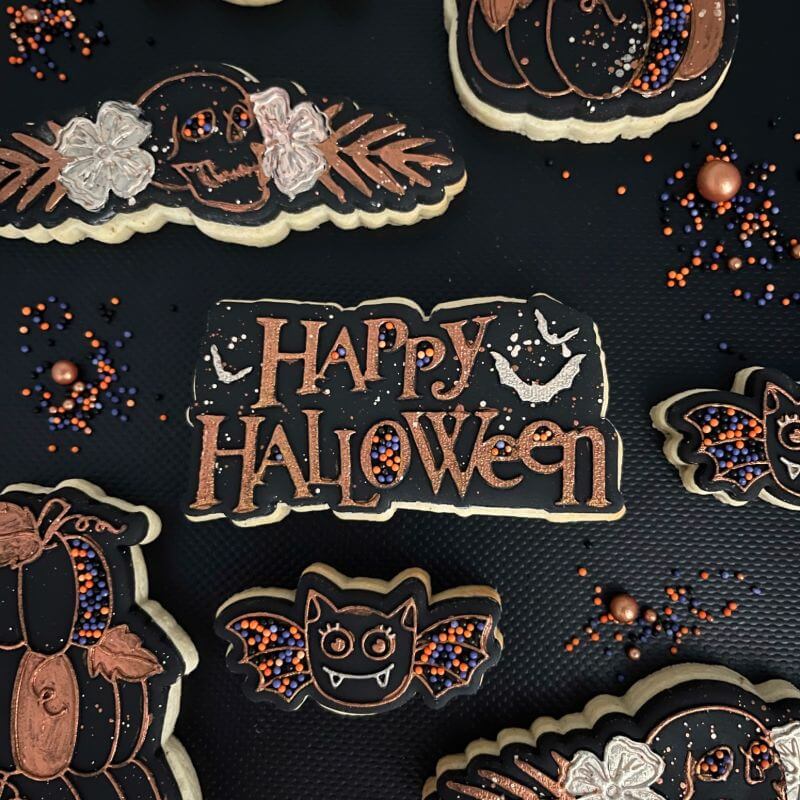 Happy Halloween with Bats Cookie Cutter and Embosser