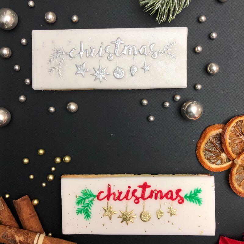 Christmas with Baubles Cookie Cutter and Embosser