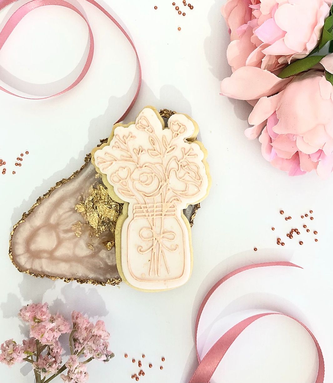 Jar of Flowers Mother's Day Cookie Cutter and Embosser