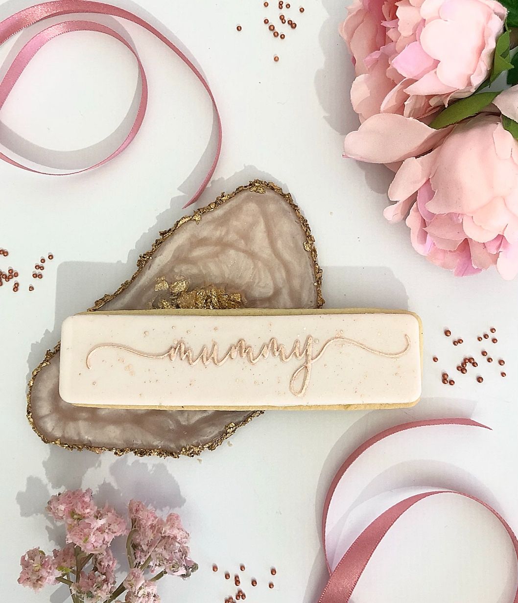 Mummy in Verity Font Mother's Day Cookie Cutter and Embosser