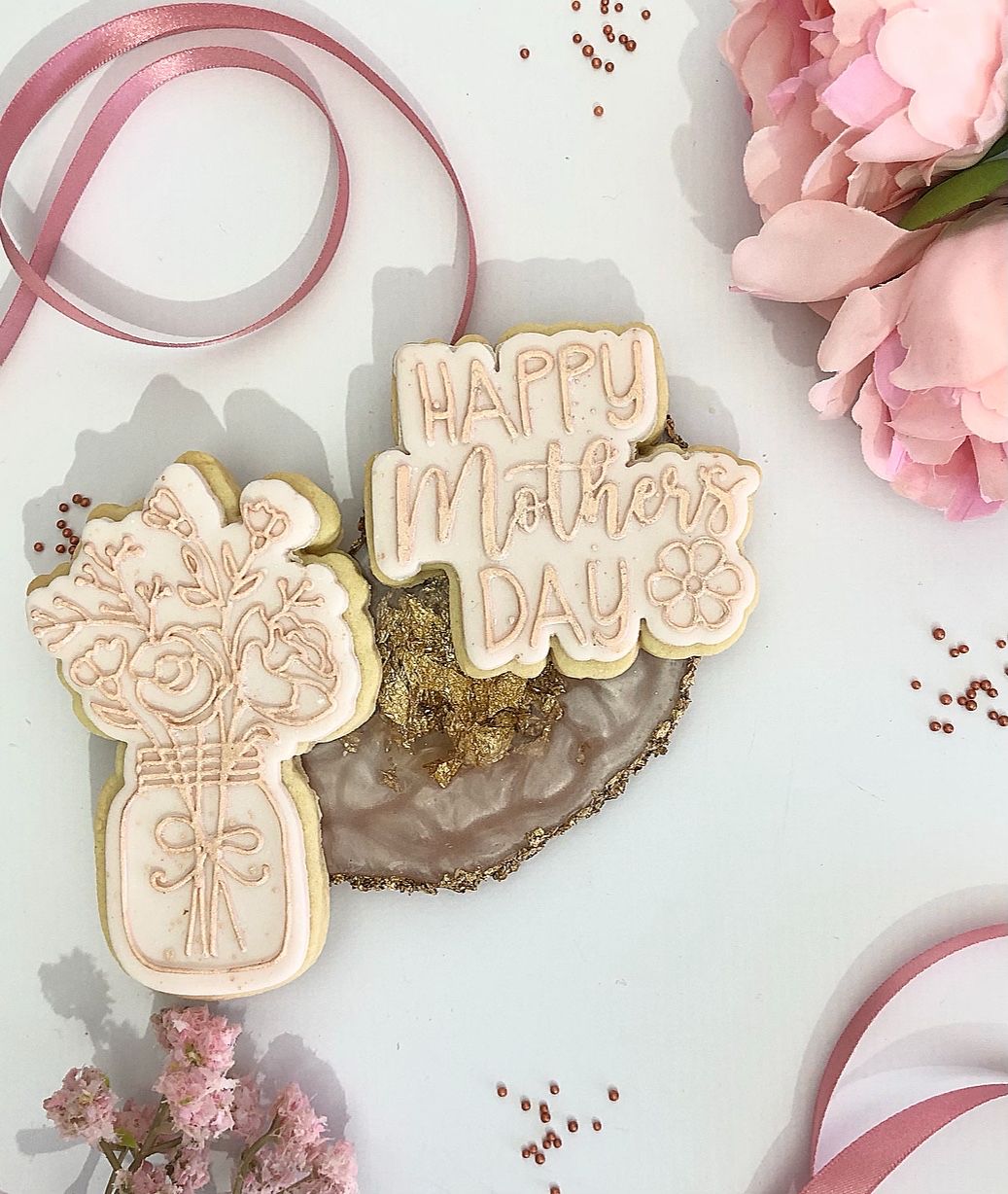 Jar of Flowers Mother's Day Cookie Cutter and Embosser