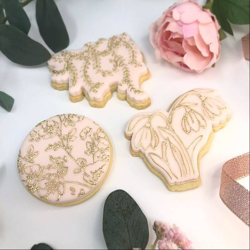 Flower and Leaf Texture Tile Floral Cookie Cutter and Embosser