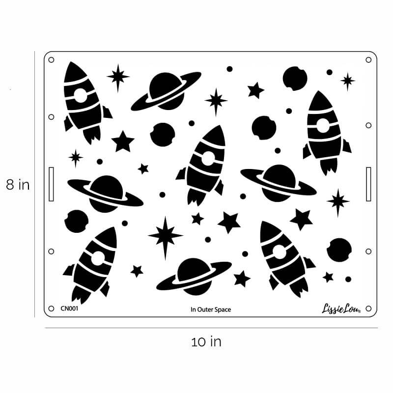 In Outer Space Cake Stencil - Full Size Design