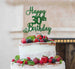 Happy 30th Birthday Pretty Cake Topper Glitter Card Green