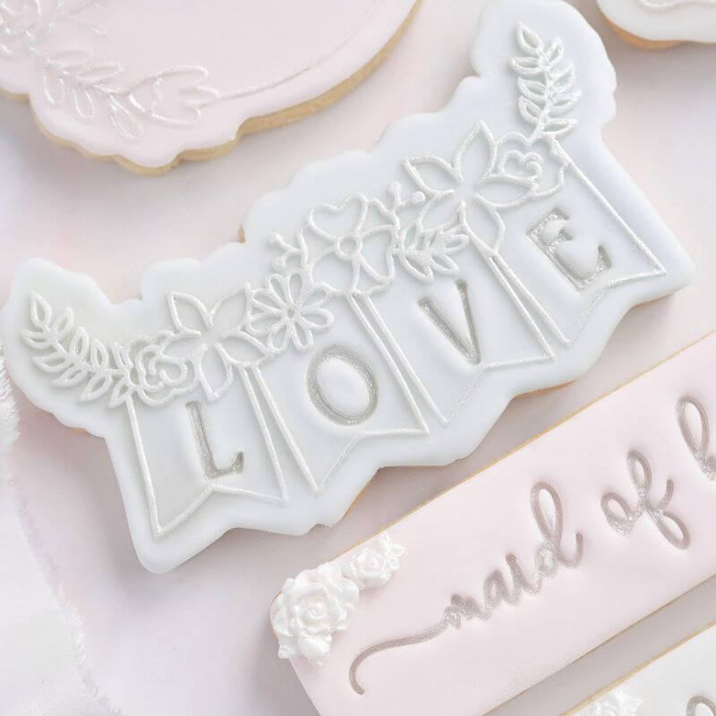 Floral Bunting Wedding Cookie Cutter