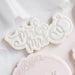 Mr & Mrs Elegant Script with Wedding Rings Cookie Cutter and Stamp
