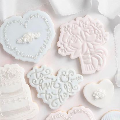 To Have and To Hold in Heart Wedding Cookie Cutter and Stamp