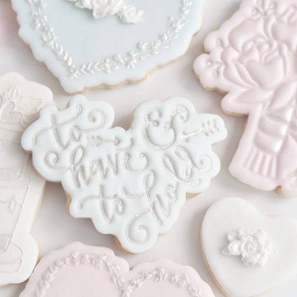To Have and To Hold in Heart Wedding Cookie Cutter
